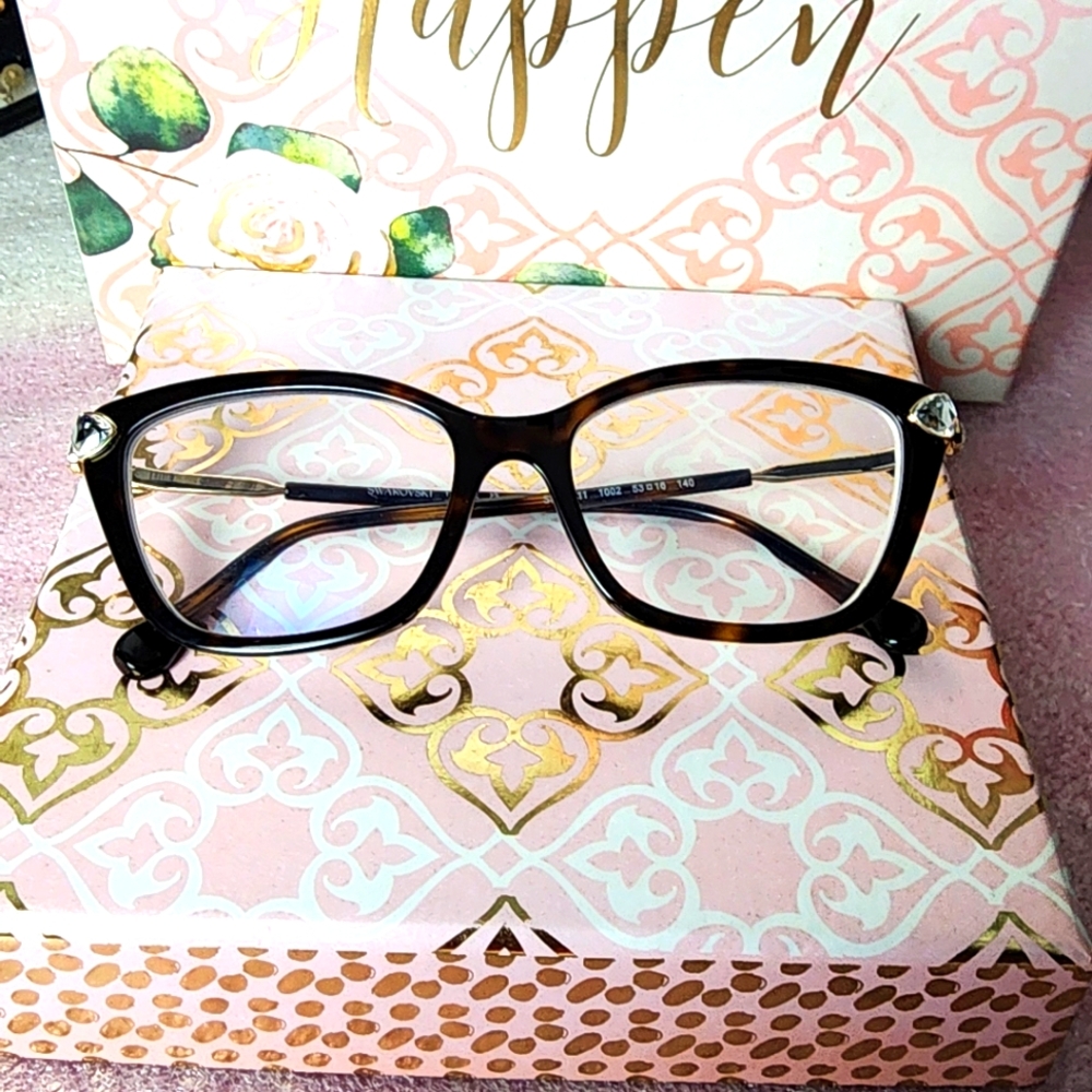 Swarovski Sk2011 W.crystals,Cat Eye Bifocal Glasses Elegant Accessories W.pink C - Picture 5 of 11